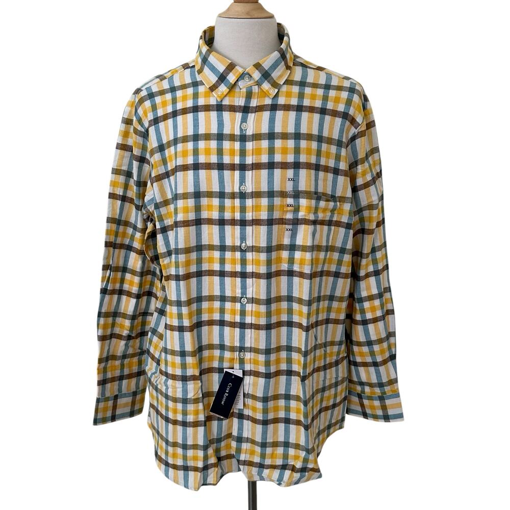 Club Room Men Multicolor Long Sleeve Plaid Button Down  Shirt Size XXL-NWT